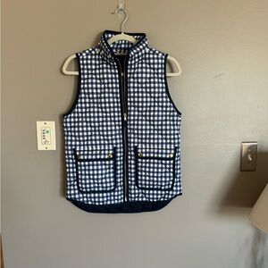 J.Crew Blue & White Gingham Vest Size XS